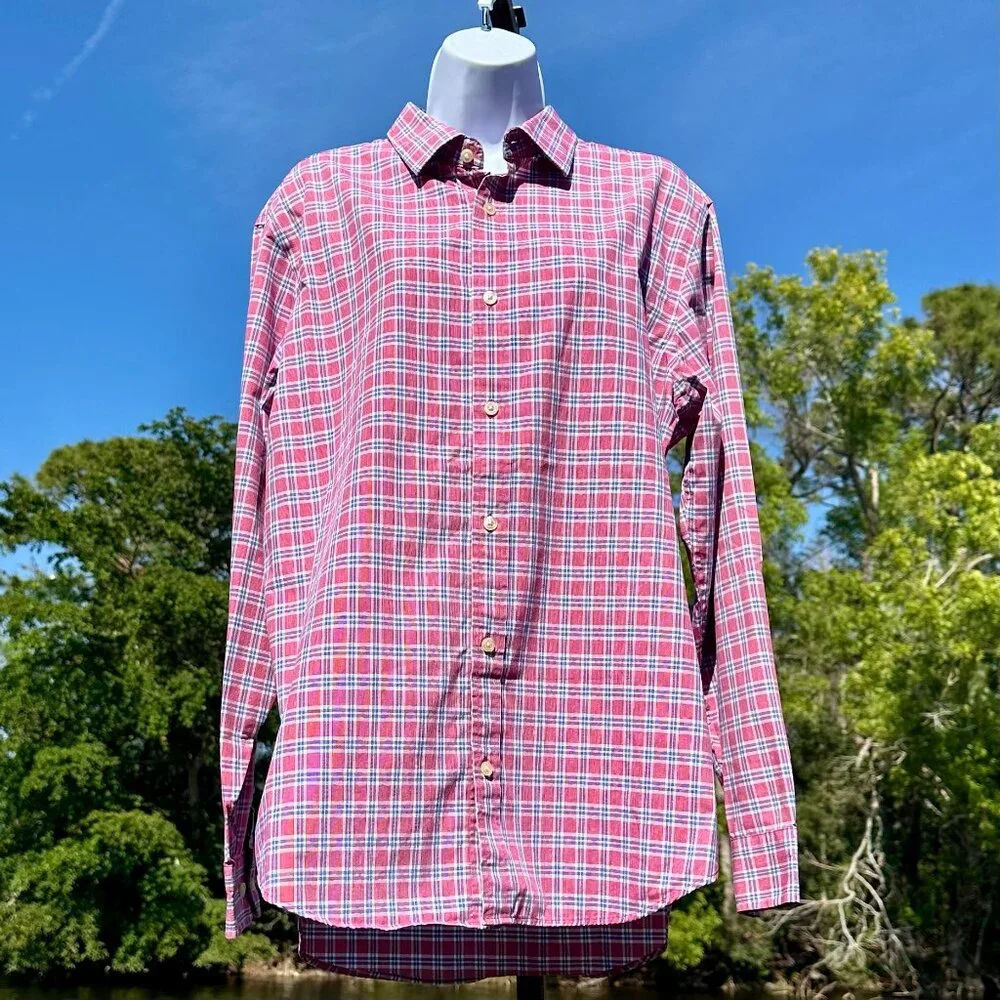 Banana Republic Lot of 2 Men's Long Sleeve Plaid Button Down Shirts Size Large